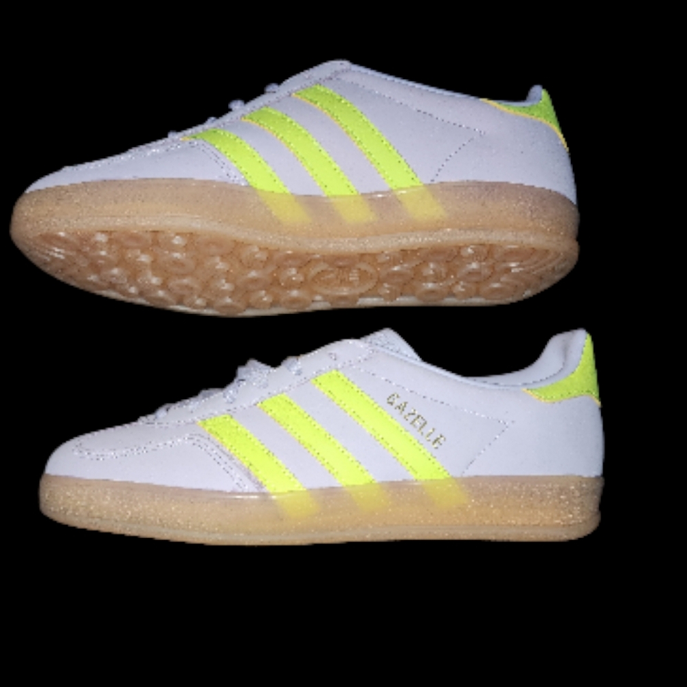 Adidas Women's Gazelle Indoor Silver Dawn/Solar Yellow/Gum - Picture 2 of 8